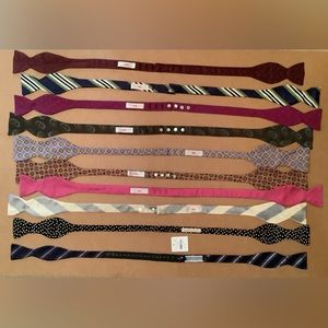 Lot of 10 silk bow ties, Adjustable sizes, 9 Carrot & Gibbs, 1 Michael Kors